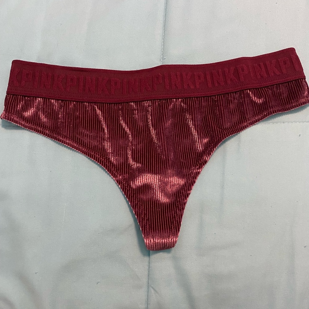 PINK Victoria's Secret Shiny Burgundy Bottoms